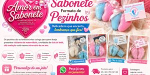 Lembrancinha de sabonete formato de pezinhos: pedir orçamento personalizado para maternidade e chá de bebê com entrega em vários estados.