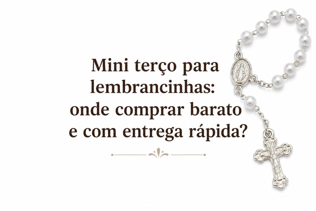 Mini terço para lembrancinhas barato com entrega rápida, modelos delicados, personalizados e ideais para eventos religiosos.